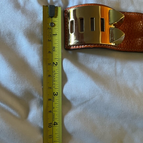 Hermes Collier De Chien Leather Gold Orange Bracelet Small - Picture 11 of 11